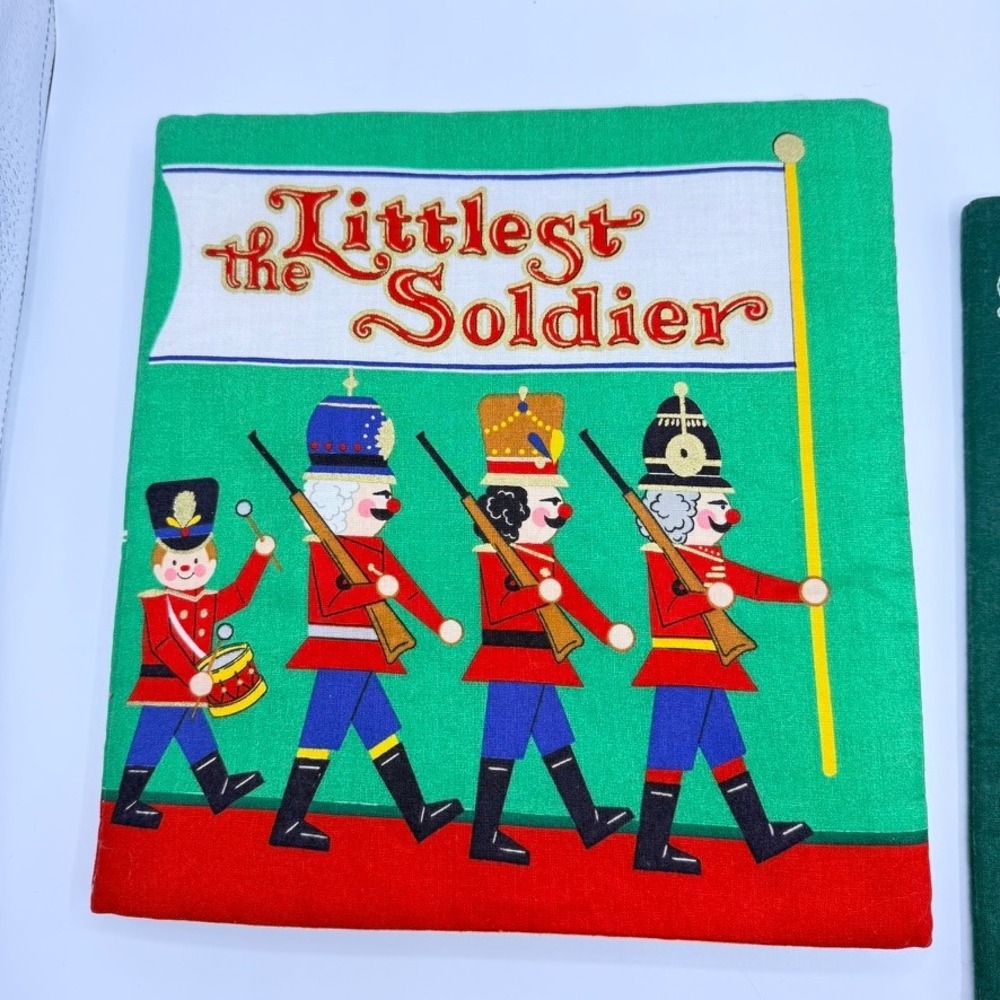 Vintage Christmas Cloth Book Set Littlest Soldier The Night Christ Was Born 2pc - Picture 2 of 7